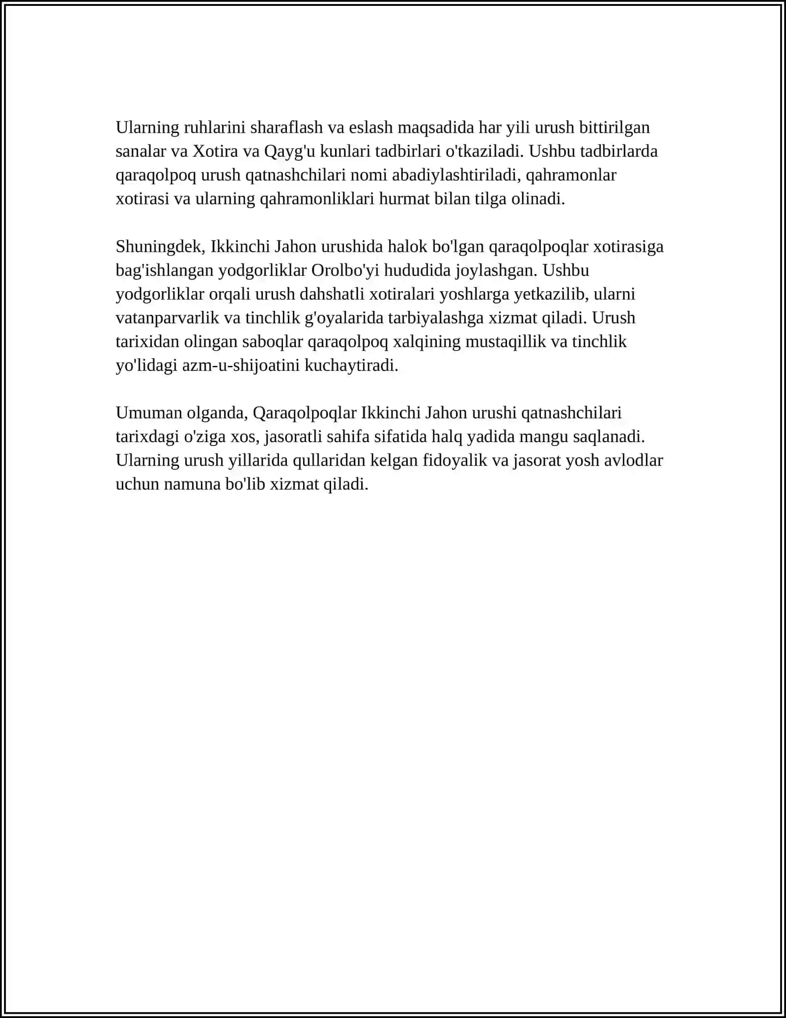 IKKINCHI JAHON URISHI YILLARIDA QARAQOLPOQLARNING FASHIZM USTIDAN QILGAN ĢALABASI 4