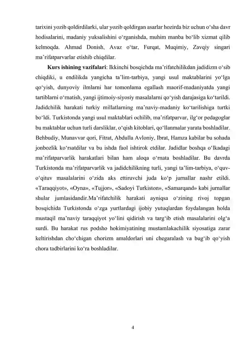 XIX asrning ikkinchi yarmi va XX asr boshlarida ta'lim va pedagogik fikrlar 4