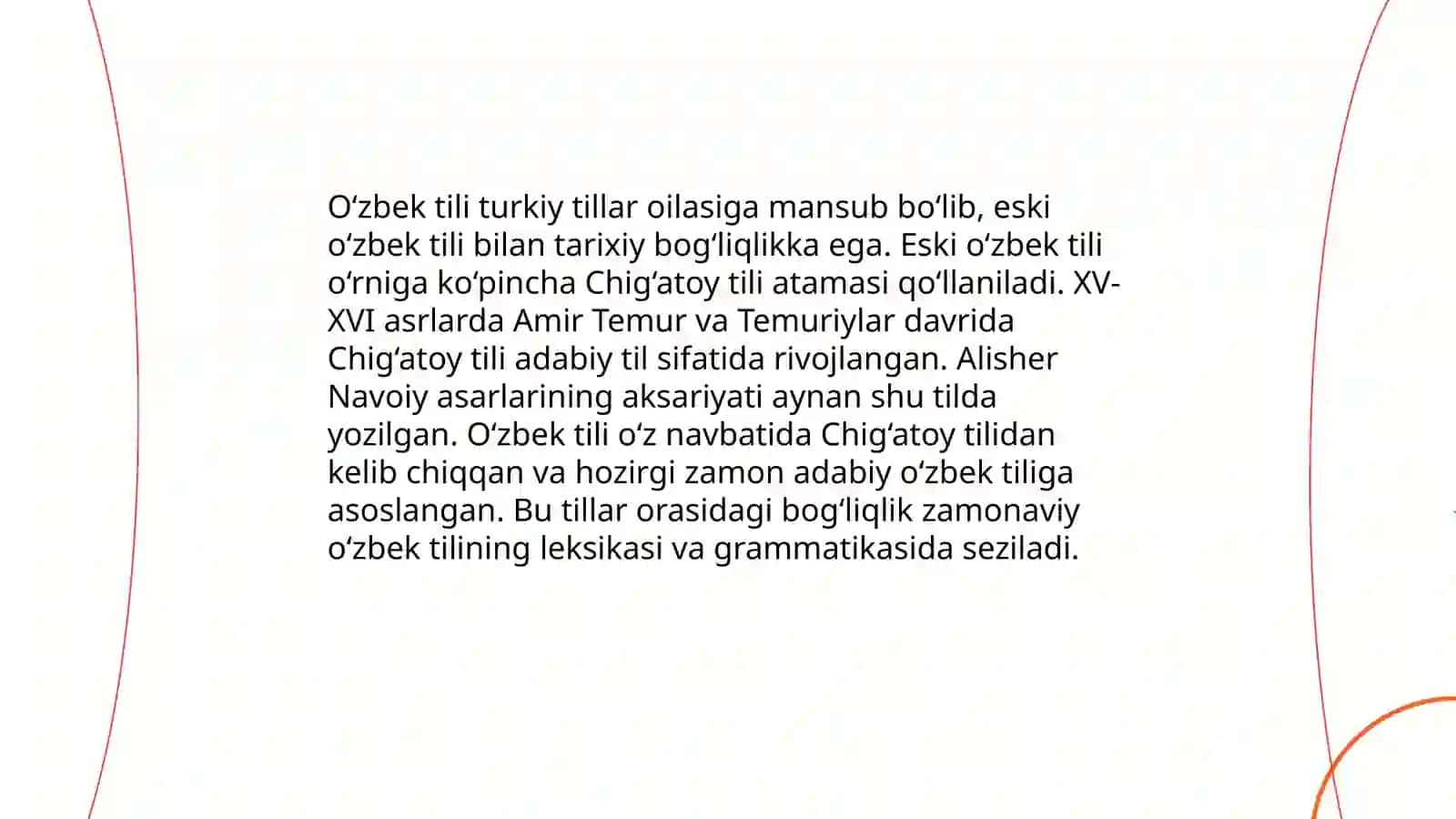 O‘zbek adabiy tili, uning tarixiy ildizlari, boshqa tillar bilan munosabati 4