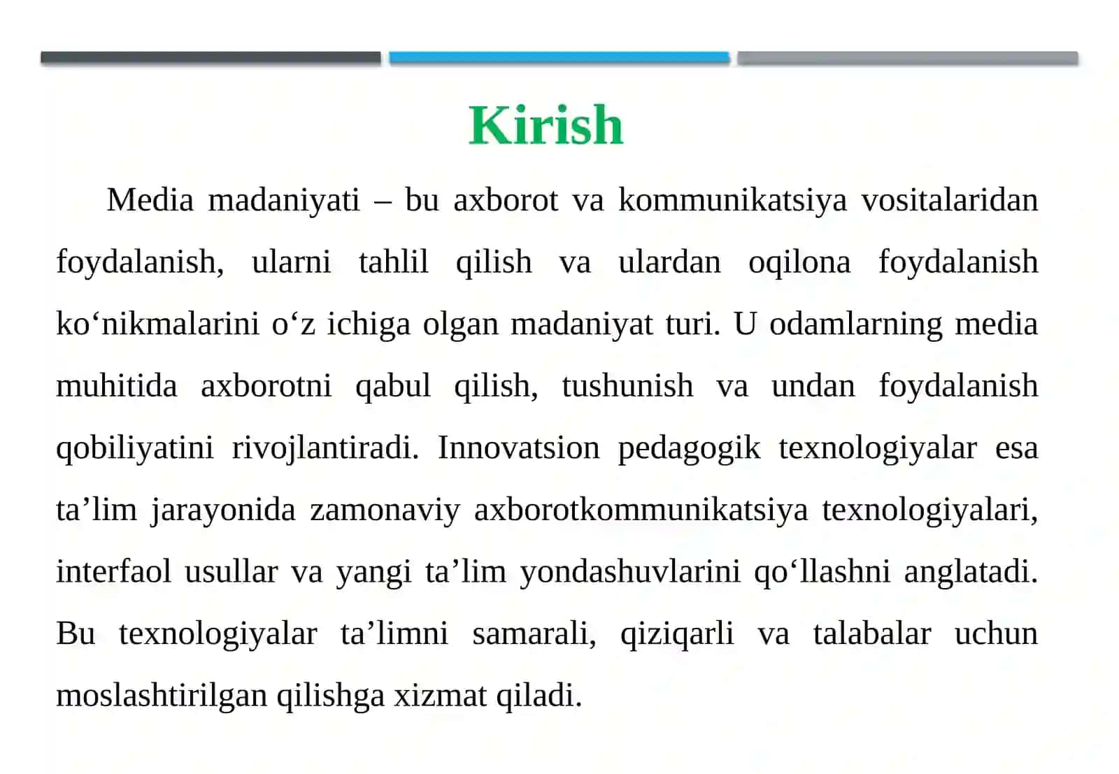 Media madaniyati va innovatsion pedagogik texnologiyalar 4
