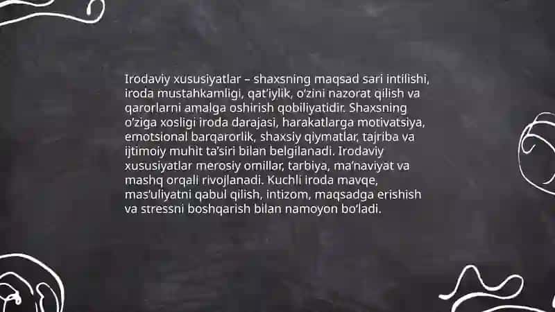 Shaxs va uning irodaviy sohasi 4
