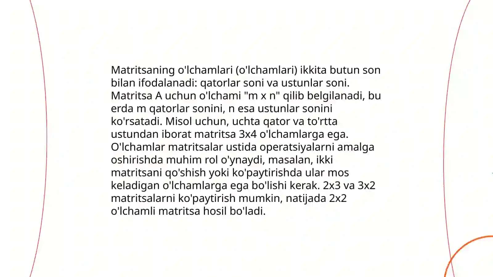 Matritsalar ustida amallar 4