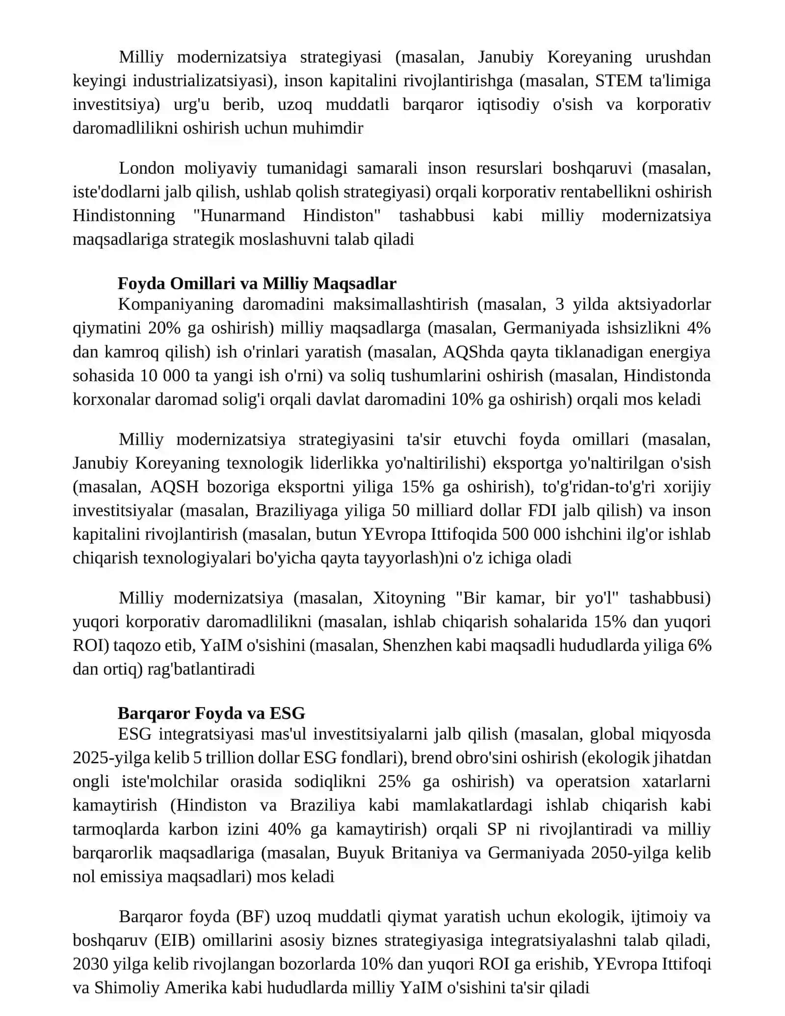 Mamlakatni modernizatsiyalash sharoitida korxona foydasi va uni maksimallashtirish yoʻllari 4