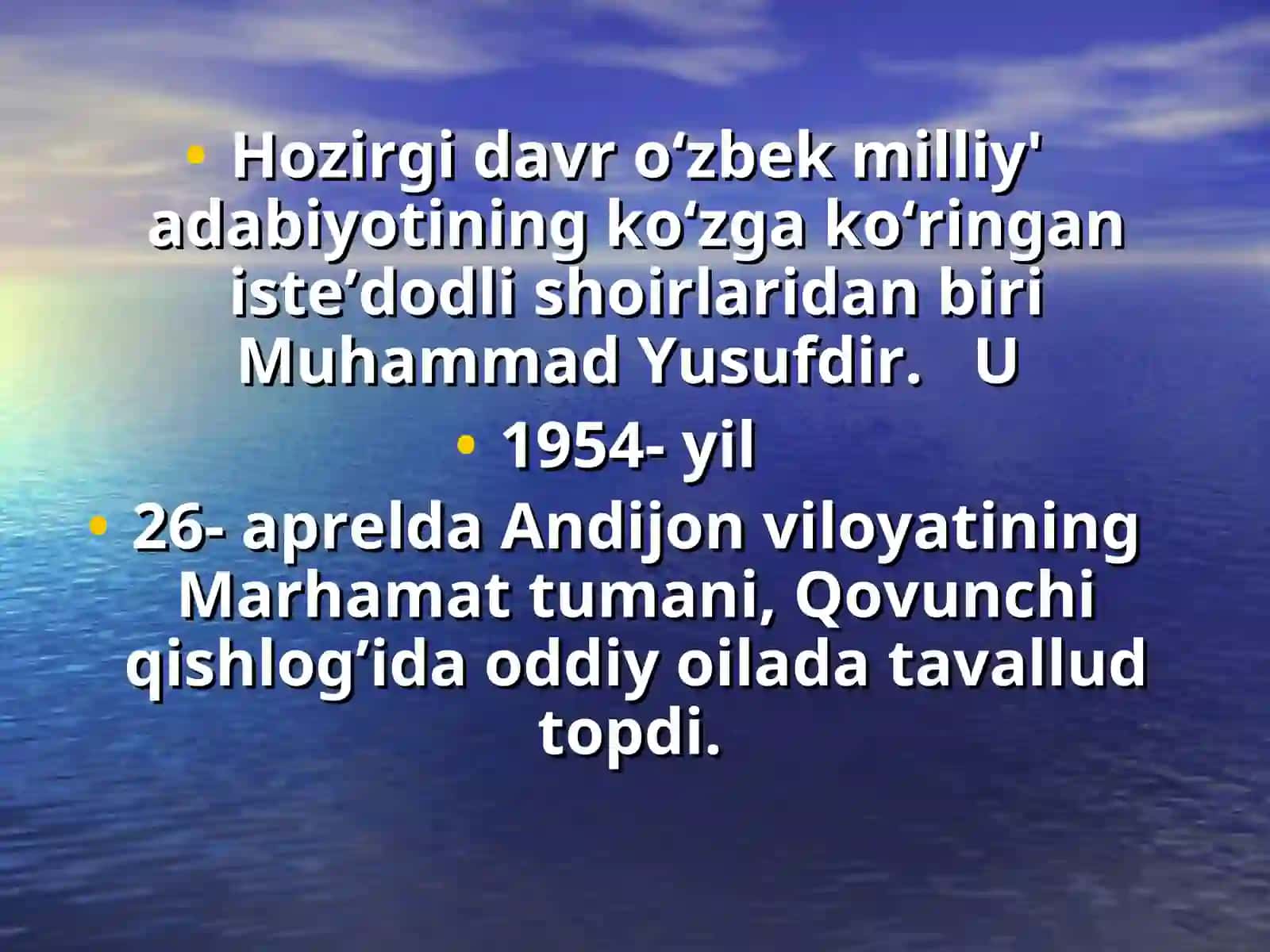 Muhammad Yusuf degan shoir 4