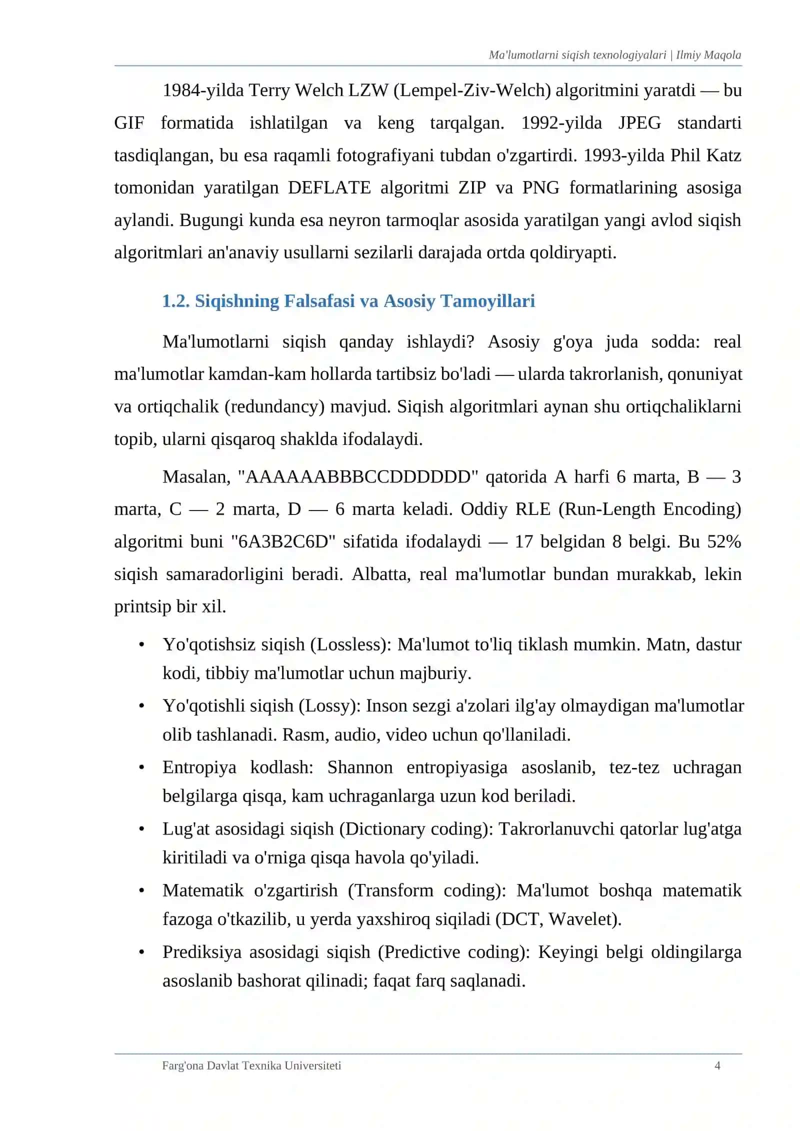 MA'LUMOTLARNI SIQISH TEXNOLOGIYALARI 4