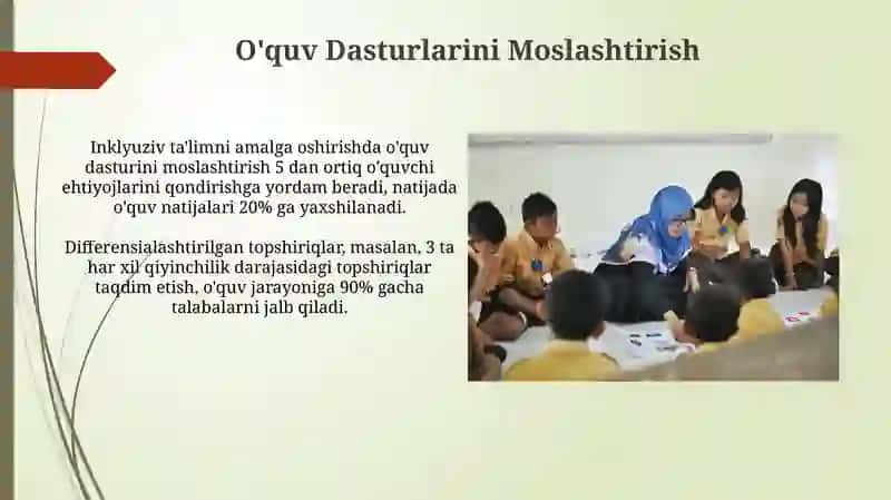 Integratsiyalashgan ta'limni amalayotga tadbiq etish 4