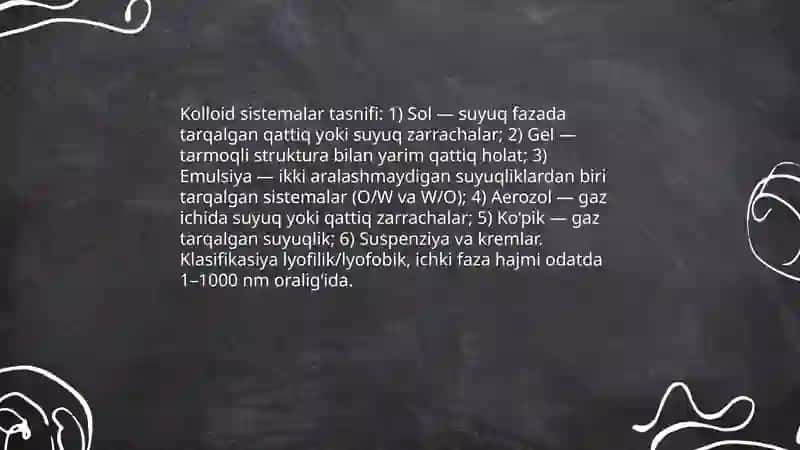 Dispers sistemalar va kolloid eritmalar 4