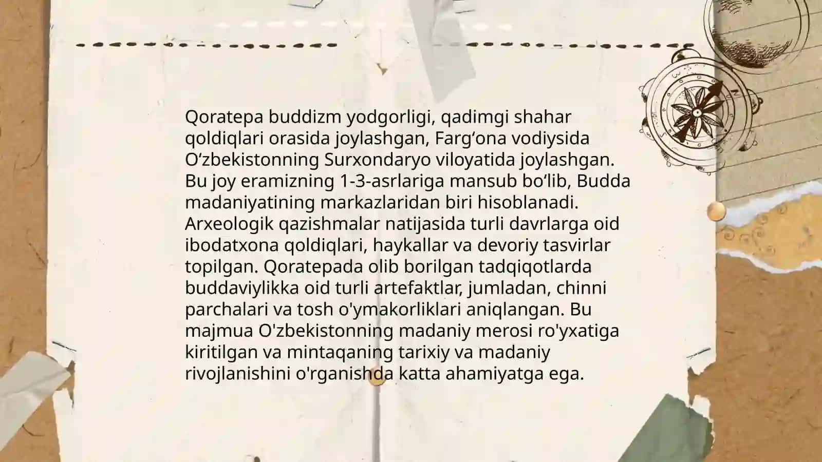 O‘zbekistonda buddaviylik dinining ildizlari (Qoratepa, Fayoztepa, Dalvarzintepa) va hozirgi zamon 4