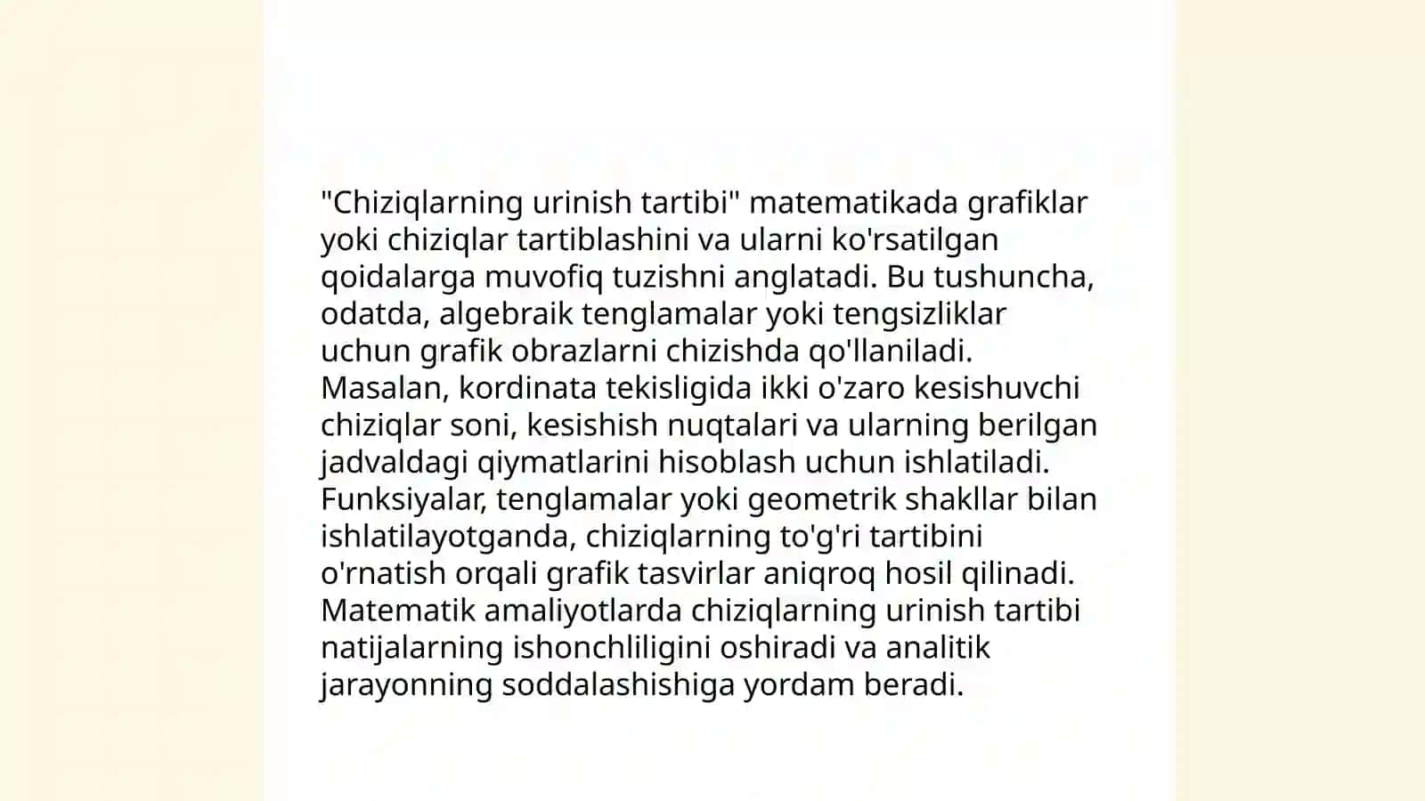 Chiziqlarning urinish tartibi, chiziqlarning óramasiga doir taqdimot tayyorlash 4