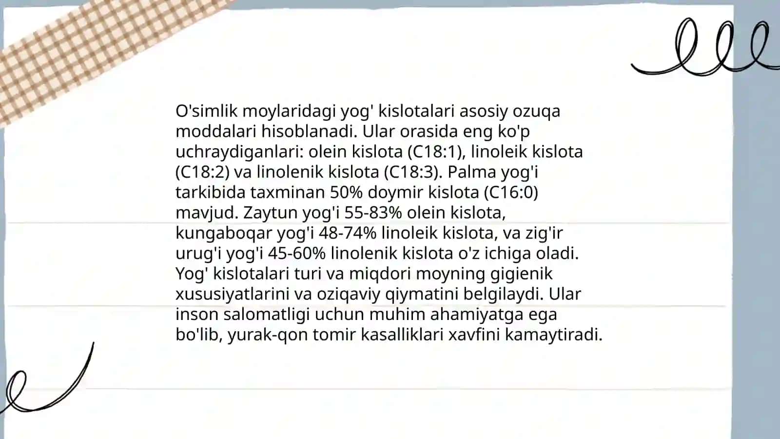 O'simlik moylarining kimyoviy tarkibi 4