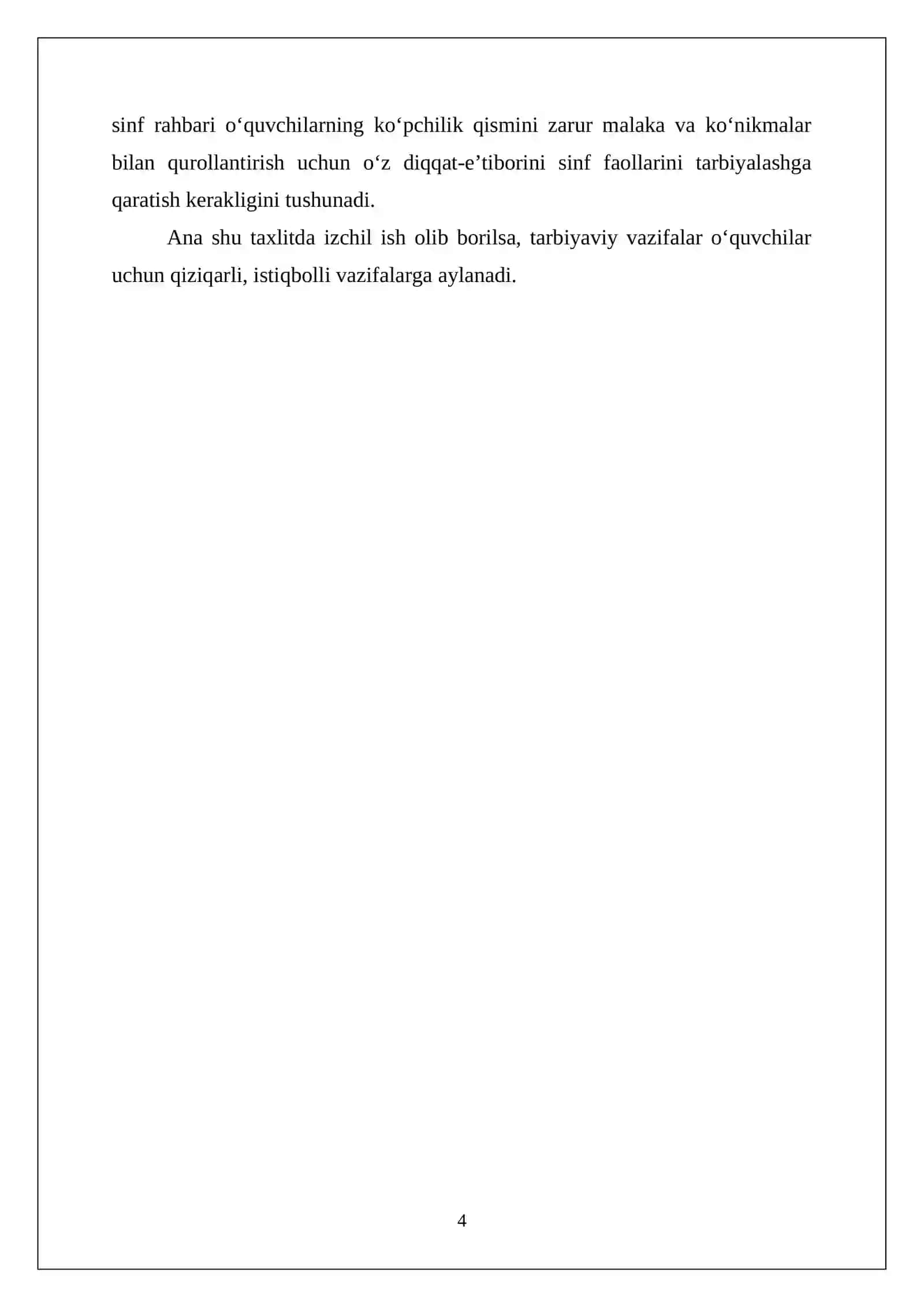 Sinf rahbari ishini rejalashtirish metodikasi 4