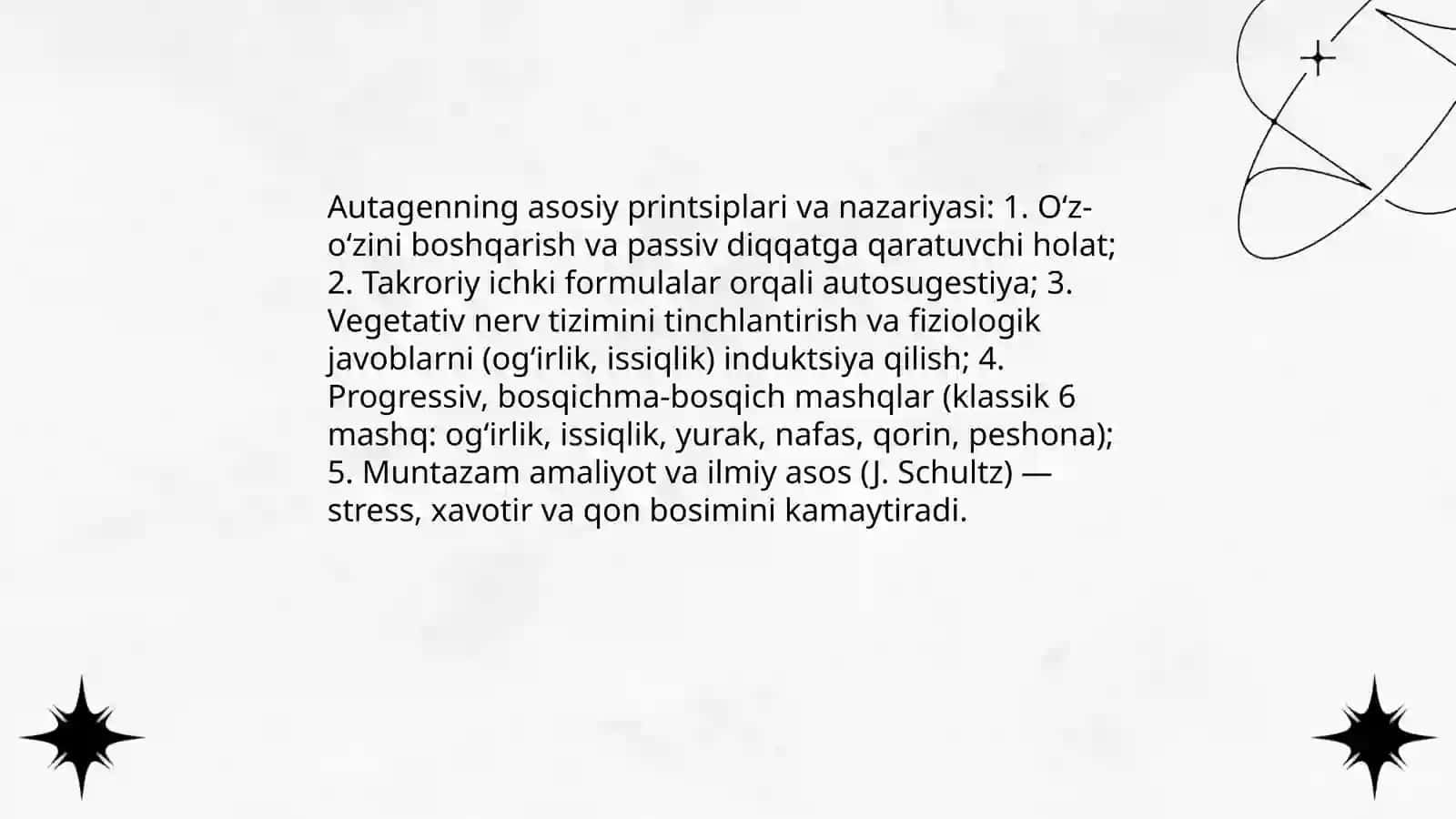 Autagen mashgʻulotlar va meditatsiya texnikalari 4