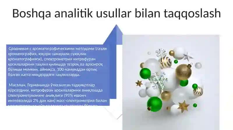 Spektrofotometriya usulining nitrofuran hosilalari tahlilida qo'llanilishi 4