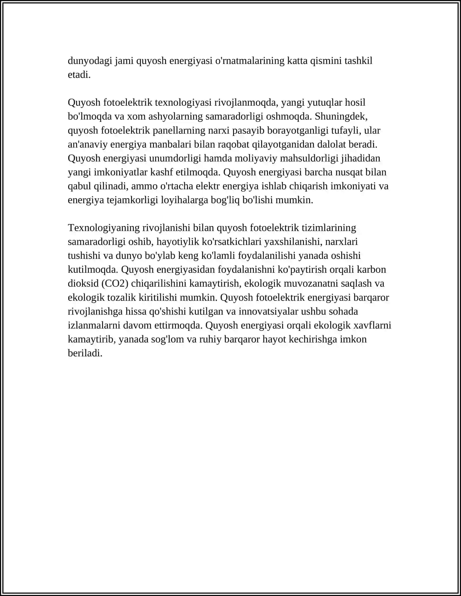 QUYOSH FOTOELEKTRIK ELEMENTLARI VA MODULLARI.OPTIK TOLALI TIZIMLAR 4