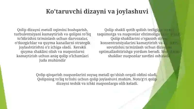 Qolip Geometriyasi va Dizayn Ko'rib Chiqishlari 4