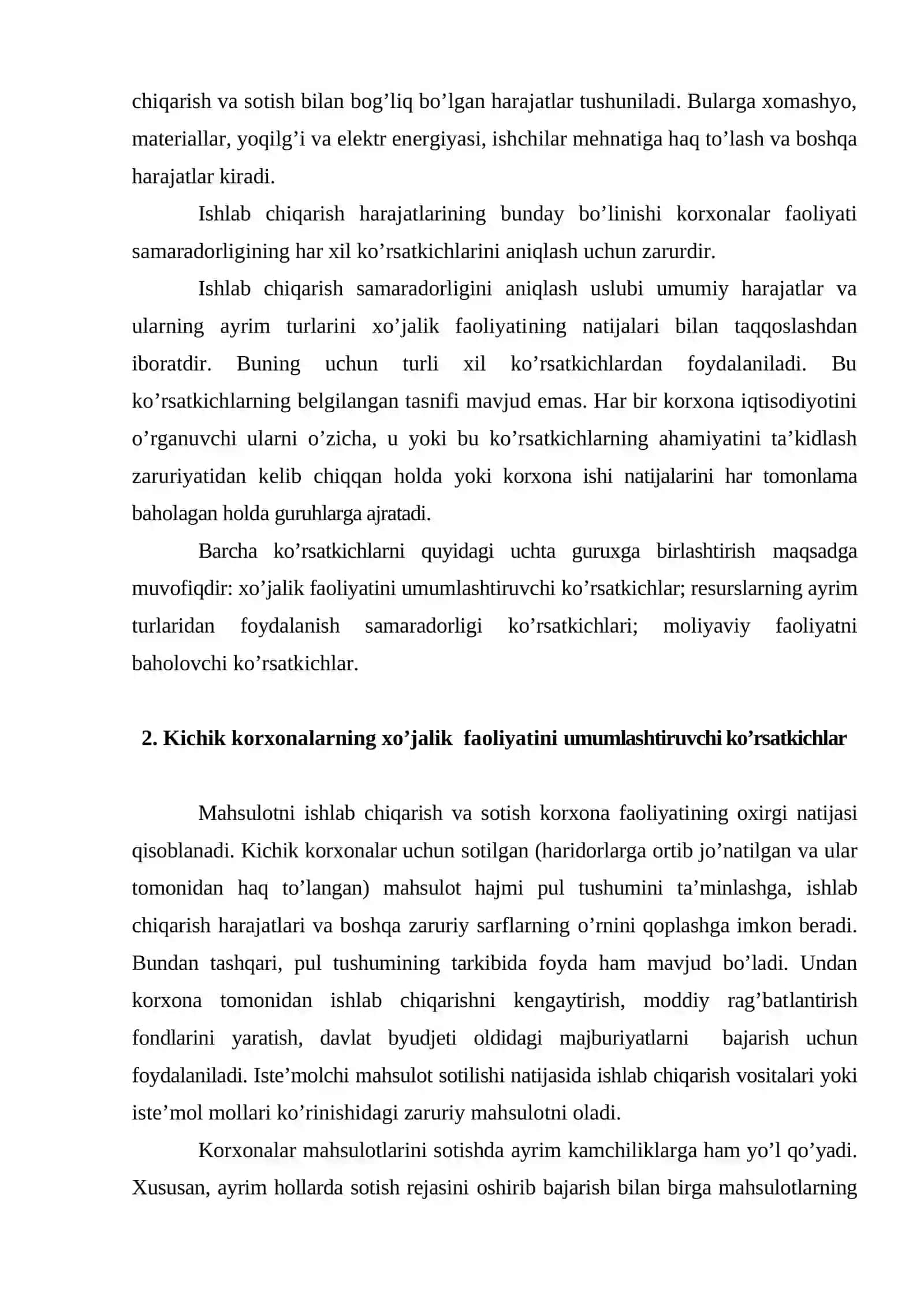 KORXONALARDA IQTISODIY SAMARADORLIKNING MOHIYATI, UNI TAVSIFLOVCHI KO’RSATKICHLAR VA OSHIRISH YO’LLARI.doc 4