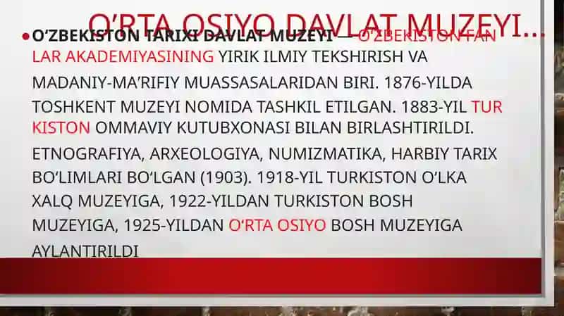 O’rta Osiyo muzeylari 4