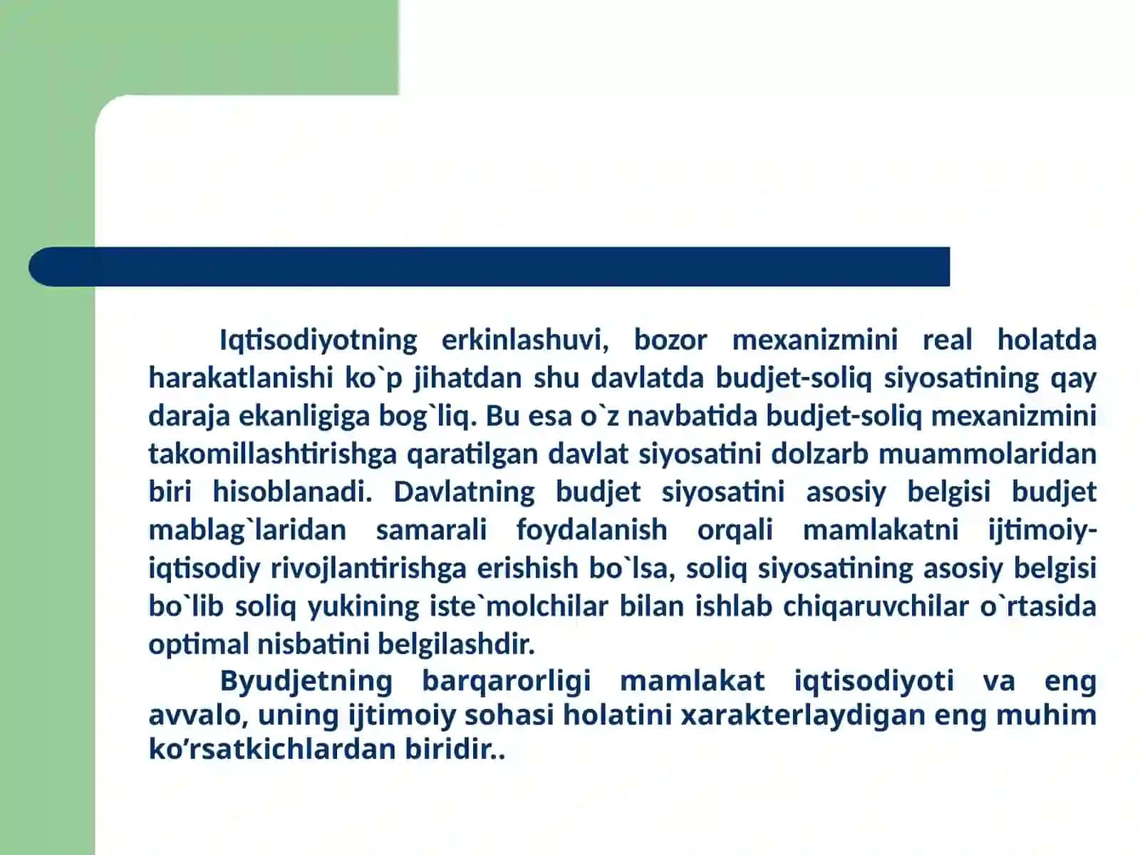 O’zbekistonda byudjet-soliq siyosati 4
