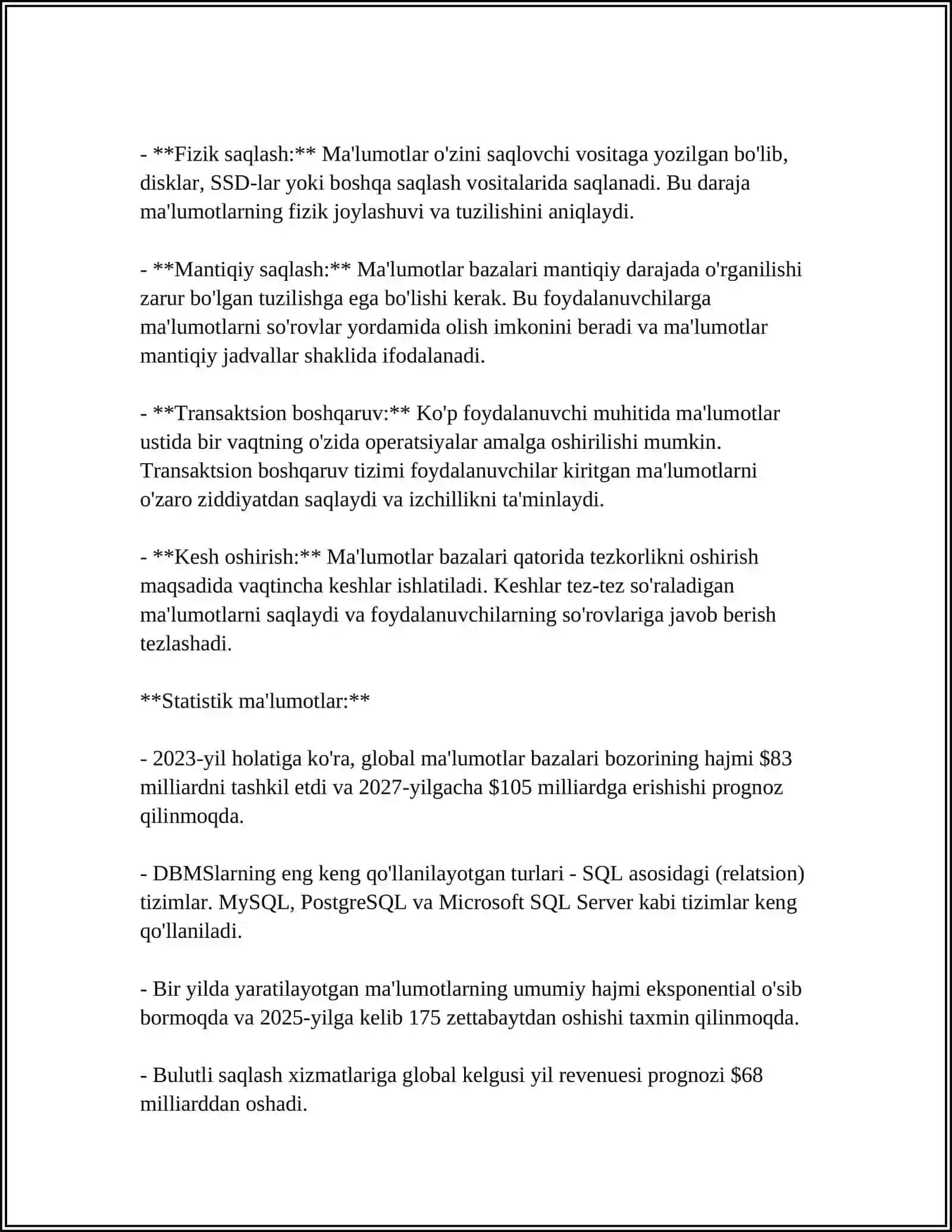 MA’LUMOTLAR BAZASI DASTURLARINI O‘RNATISH VA SOZLASH (MYSQL SERVER, ORACLE SERVER, MICROSOFT SQL SERVER) 4