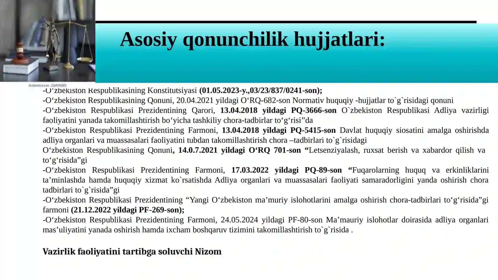 ADLIYA SOHASINI MA’MURIY-HUQUQIY TARTIBGA SOLISH 4