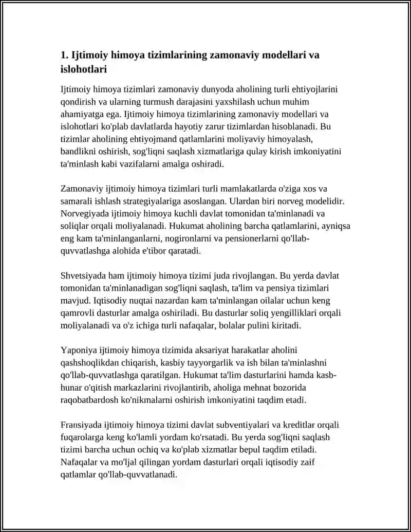 ZAMONAVIY DUNYODA AHOLINI QO‘LLAB-QUVVATLASH MODELLARI 4