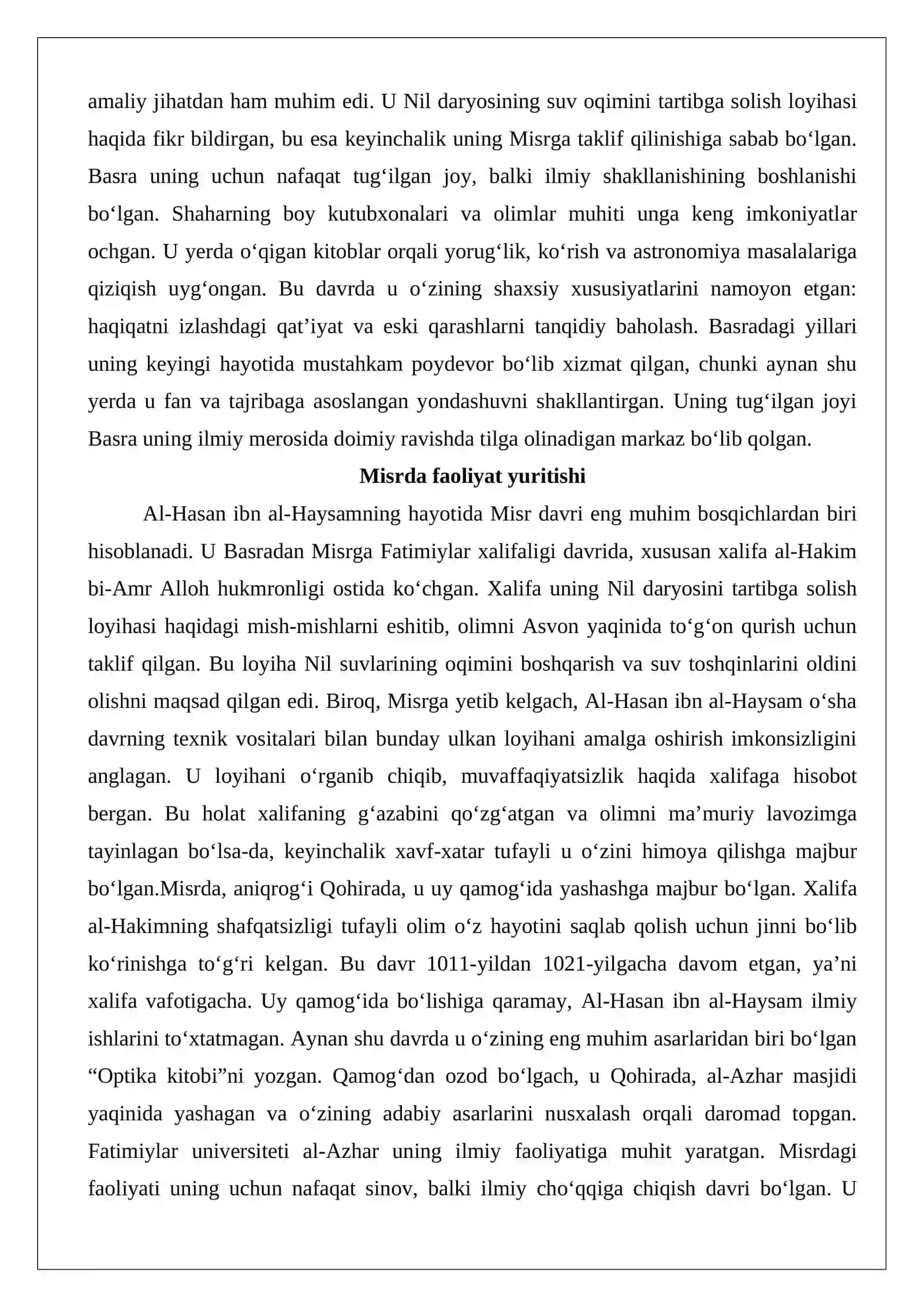 Al-Hasan ibn al-Haysamning hayoti va ilmiy faoliyati 4