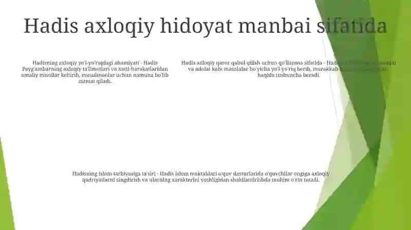 Hadis Ilmi Va Uning Tarbiyaviy Ahamiyati 4