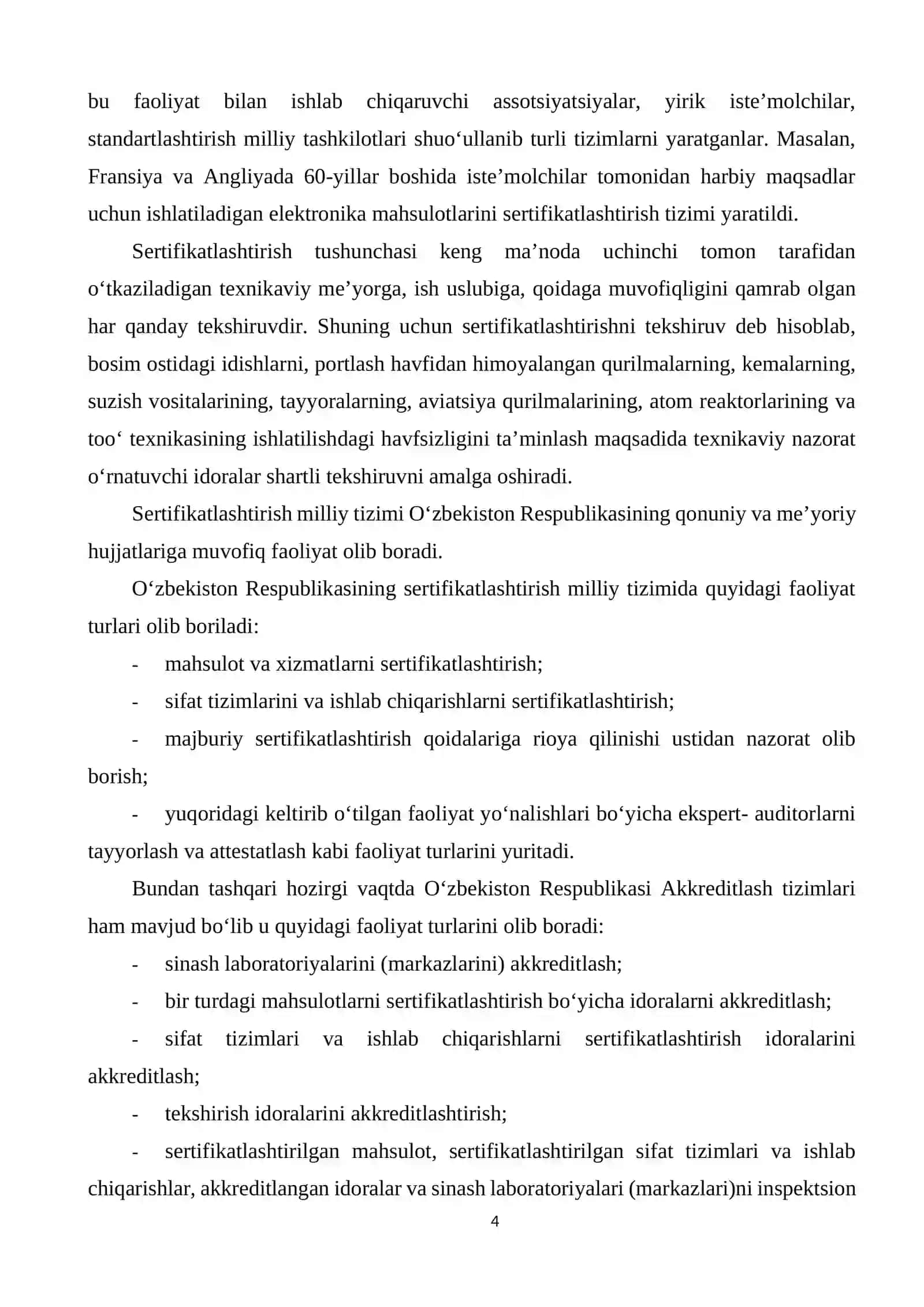 O'lchashlarni bajarish metodikalari, ishlab chiqish va tasdiqlash qoidalari 4