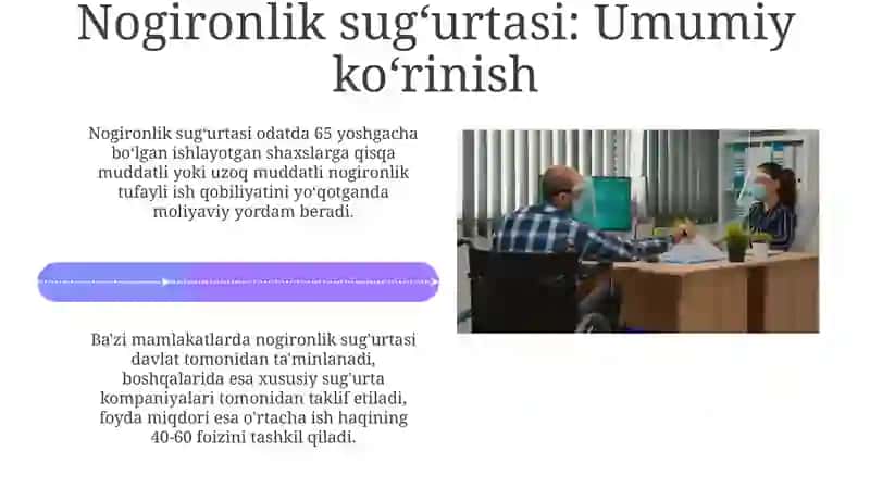 Ishsizlik hamda nogironlik boʻyicha sugʻurtalash va ishchilar uchun kompensatsiyalar 4