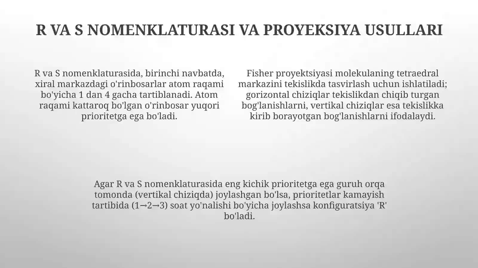Organik stereokimyo asoslari va aromatik birikmalarning barqarorlik nazariyalari 4