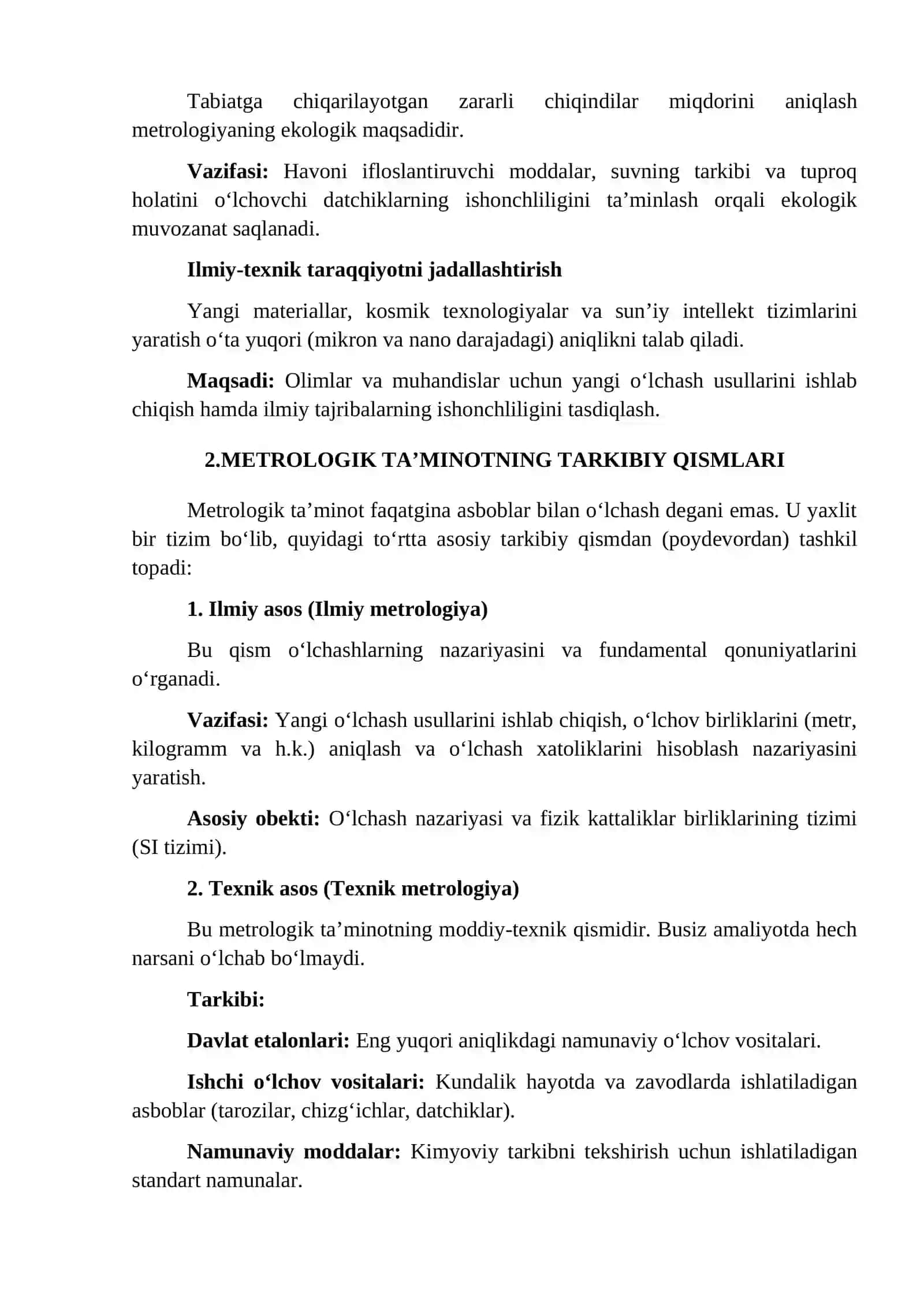 METROLOGIK TA’MINOT TUSHUNCHASI 4