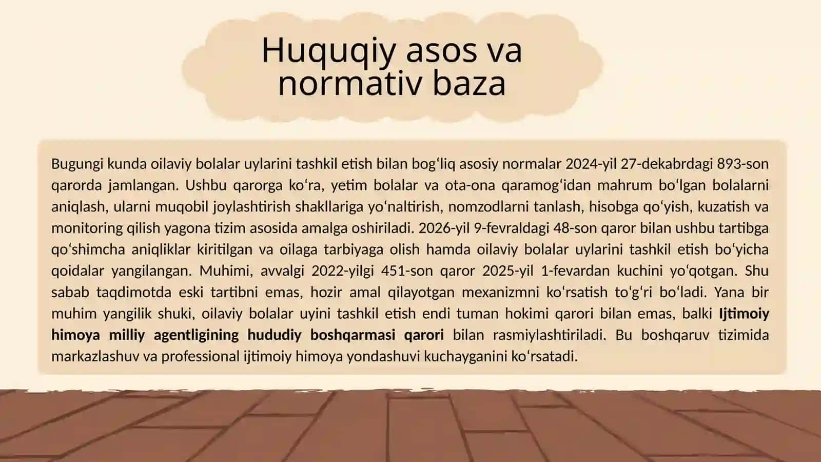 Oilaviy bollar uyini tashkil etish tartibi va shartlari 4