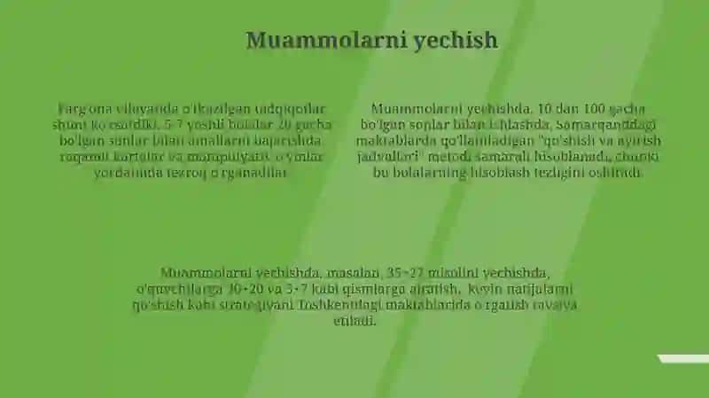 100 ichida nomanfiy butun sonlar ustida arifmetik amallarnioʻrgatishmetodikasi 4