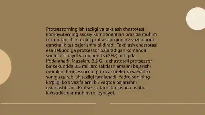 Kompyuter protsessorlarining tuzilishlari va ishlashi 4