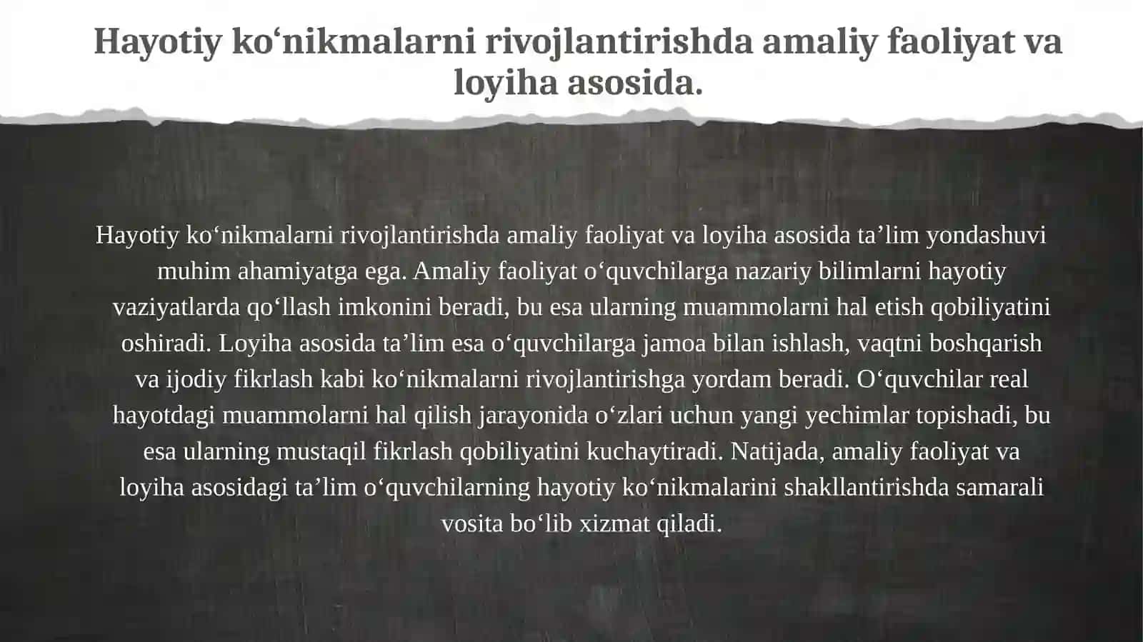 O‘quvchilarda muammoga asoslangan ta’lim yondashuvi asosida hayotiy koʻnikmalarni shakllantirishning samarali usullari 4