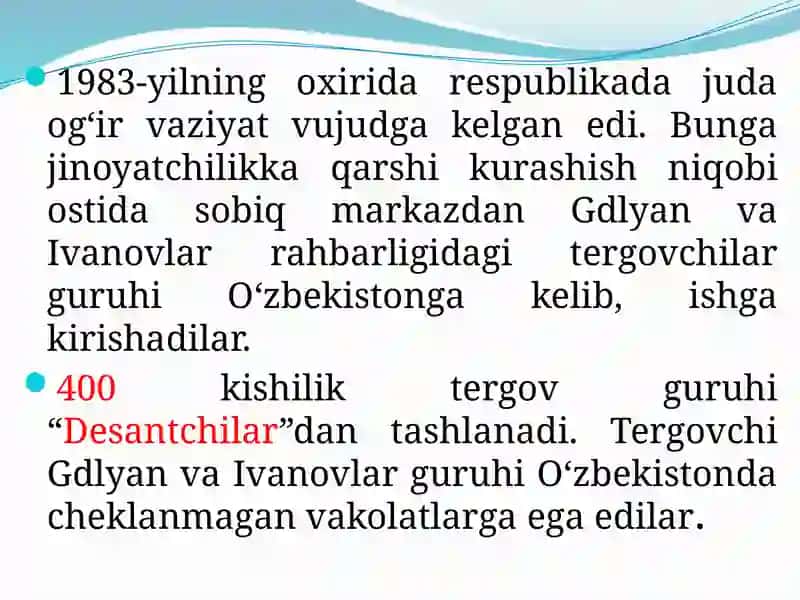 О‘ZBEKISTONNING MUSTAQILLIKKA ERISHISHI ARAFASIDAGI IJTIMOIY-SIYOSIY VA IQTISODIY AHVOLI 4
