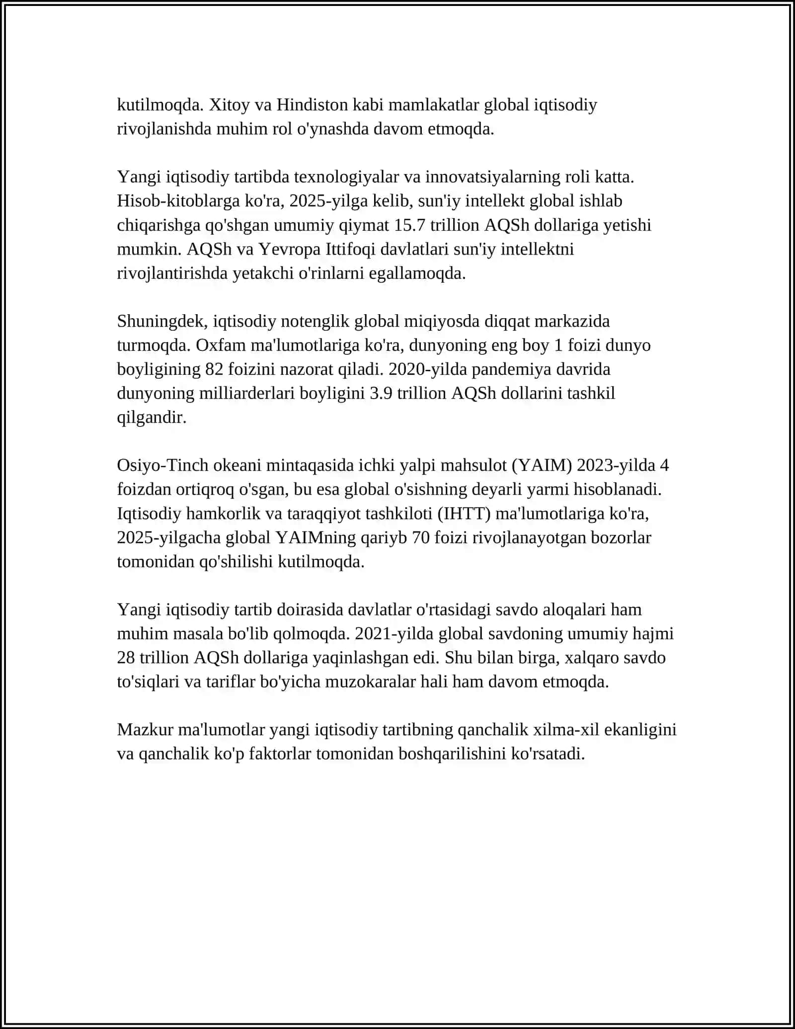 QADIM DUNYO IQTISODIY G'OYALARI 4