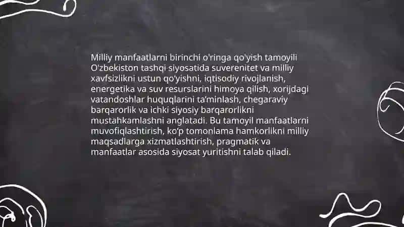 O‘zbekiston tashqi siyosatining asosiy tamoyillari 4