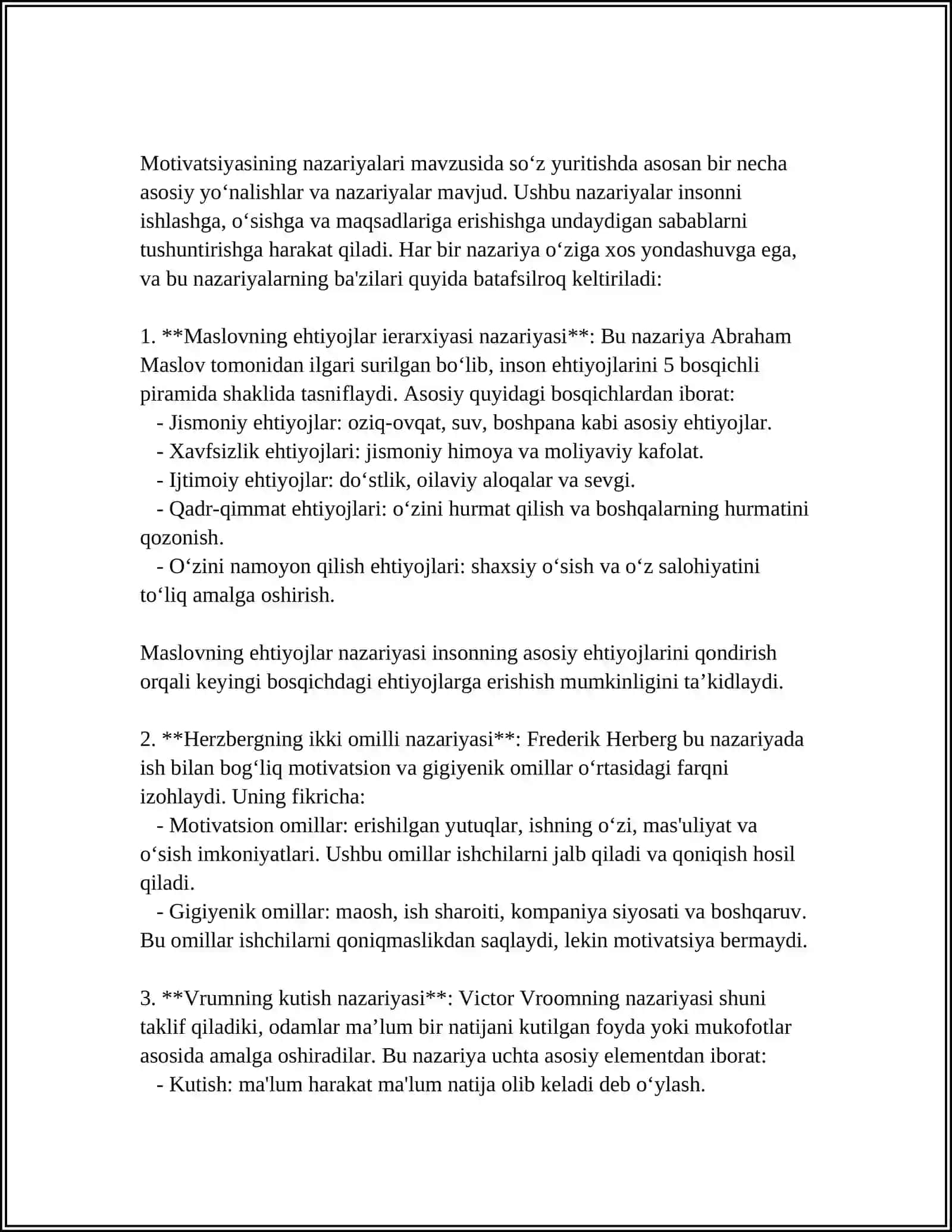 XORIJ PSIXOLOGIYASIDA MOTIV VA MOTIVATSIYA MUAMMOSI 4