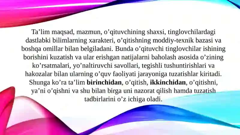 Taʼlim jarayonining qonuniyatlar va tamoyillari 4