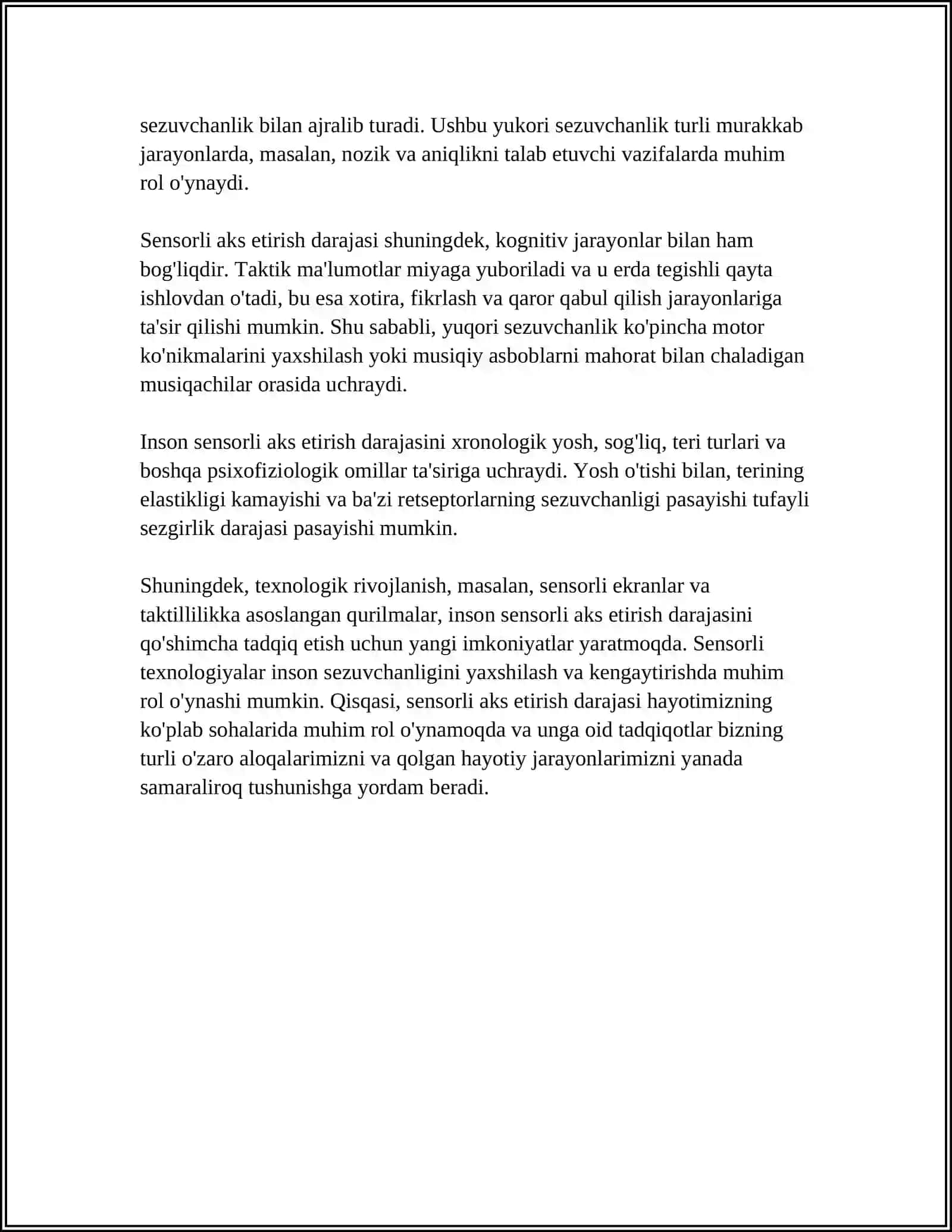 Sensorli aks etirish darajasi 4
