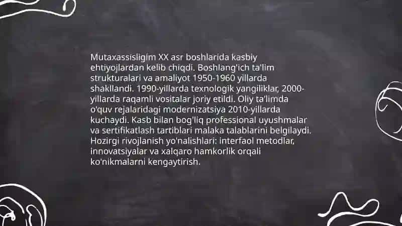 Mutaxassisligim haqida 4