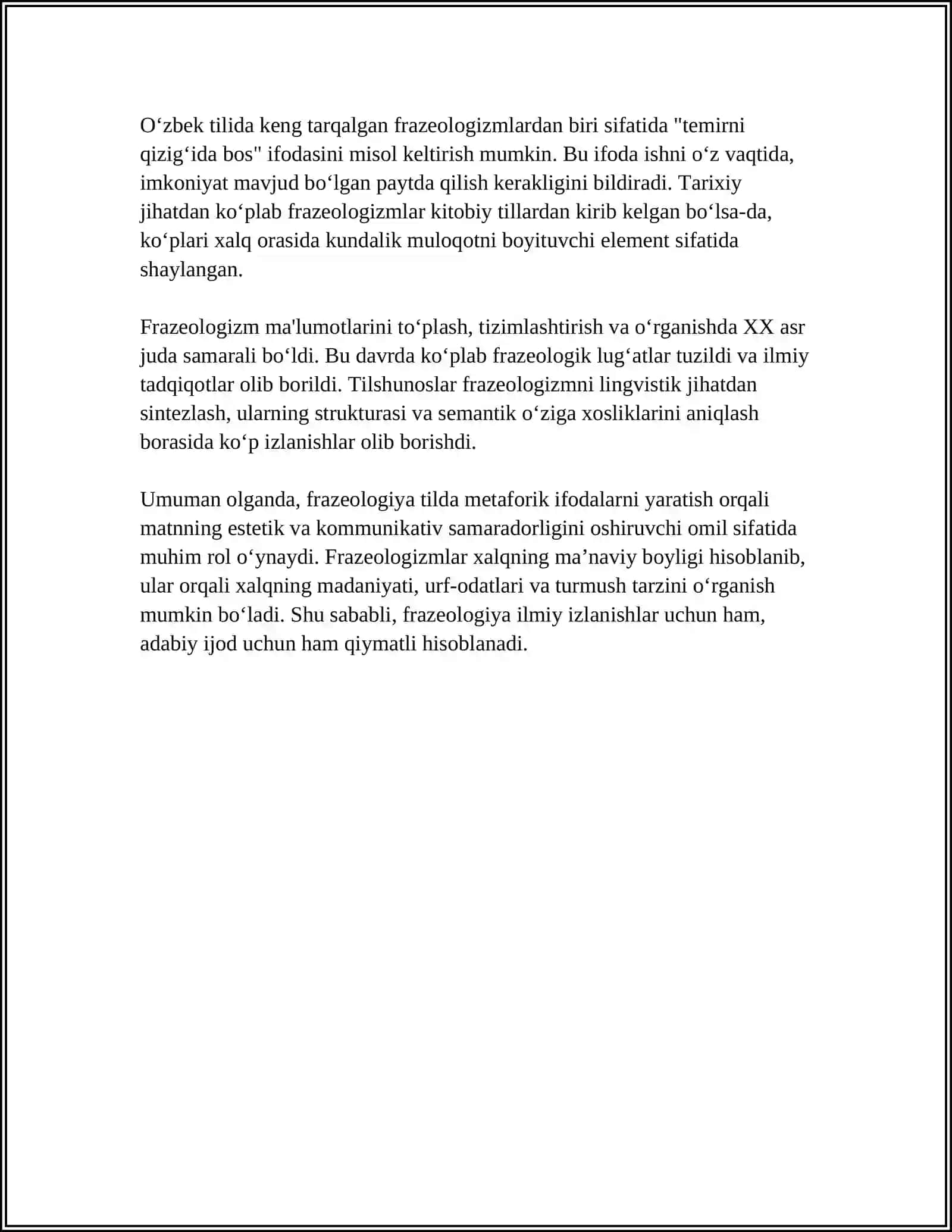 FRAZEOLOGIYA HAQIDA MA’LUMOT 4