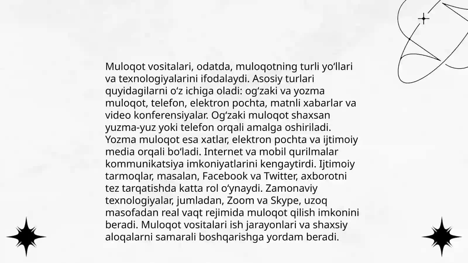 Lisoniy hamjamiyatning muloqot vositalari 4