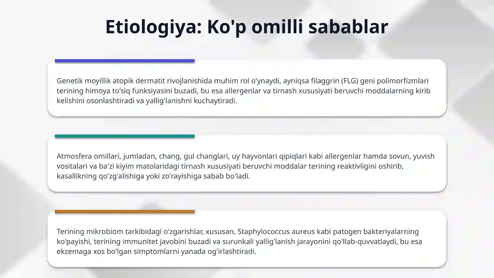 Mavzu: Qavarchiqlar (Ekzema). Atopik dermatit. 4