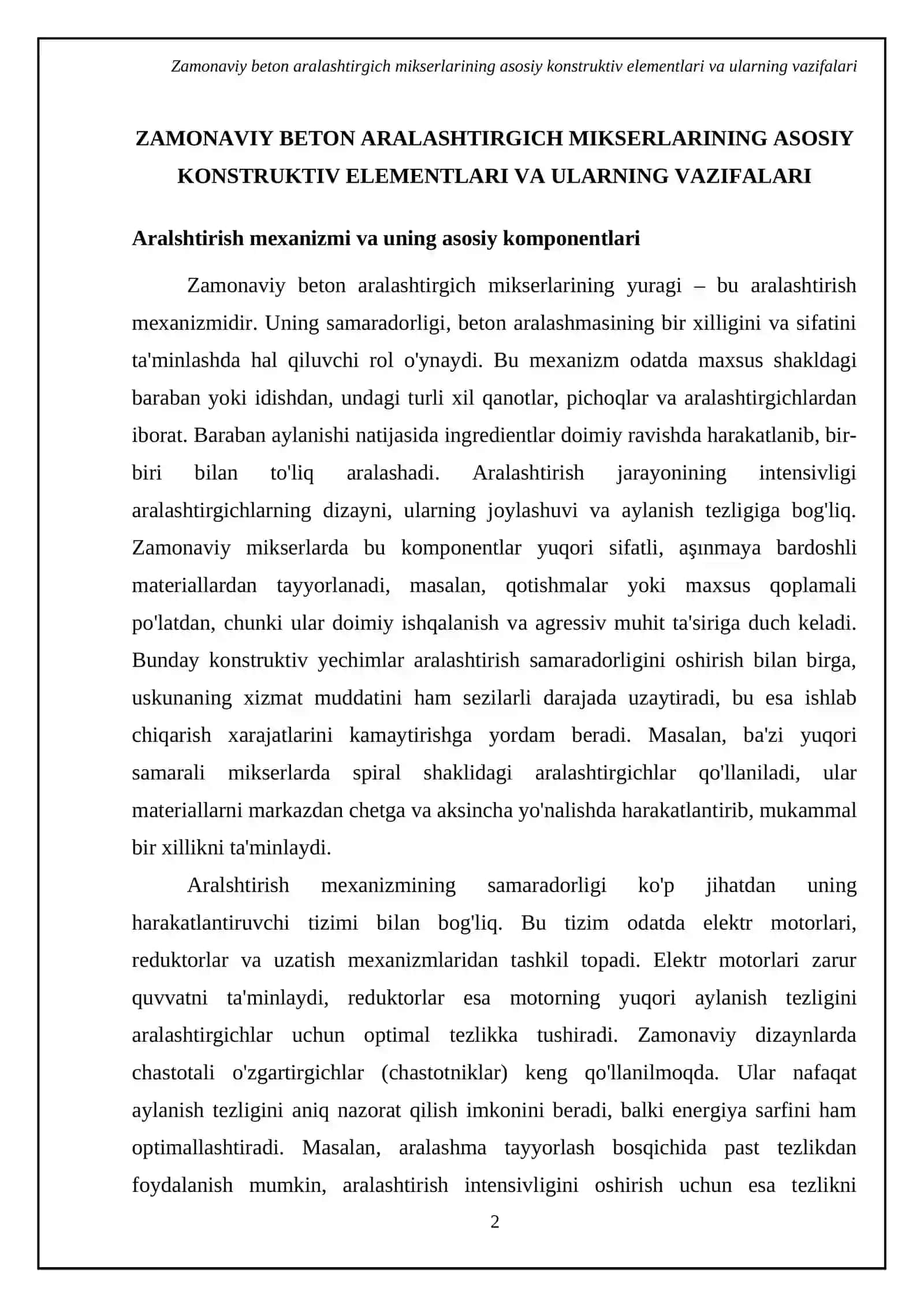Beton aralashtrgich mikser-mashinalarning zamonaviy konstruksiyasi 4
