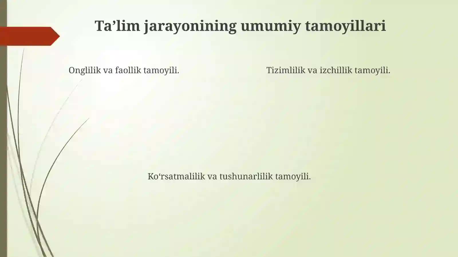 Jismoniy madaniyat ta’limi jarayonining uslubiy tamoyillari (prinsiplari) 4