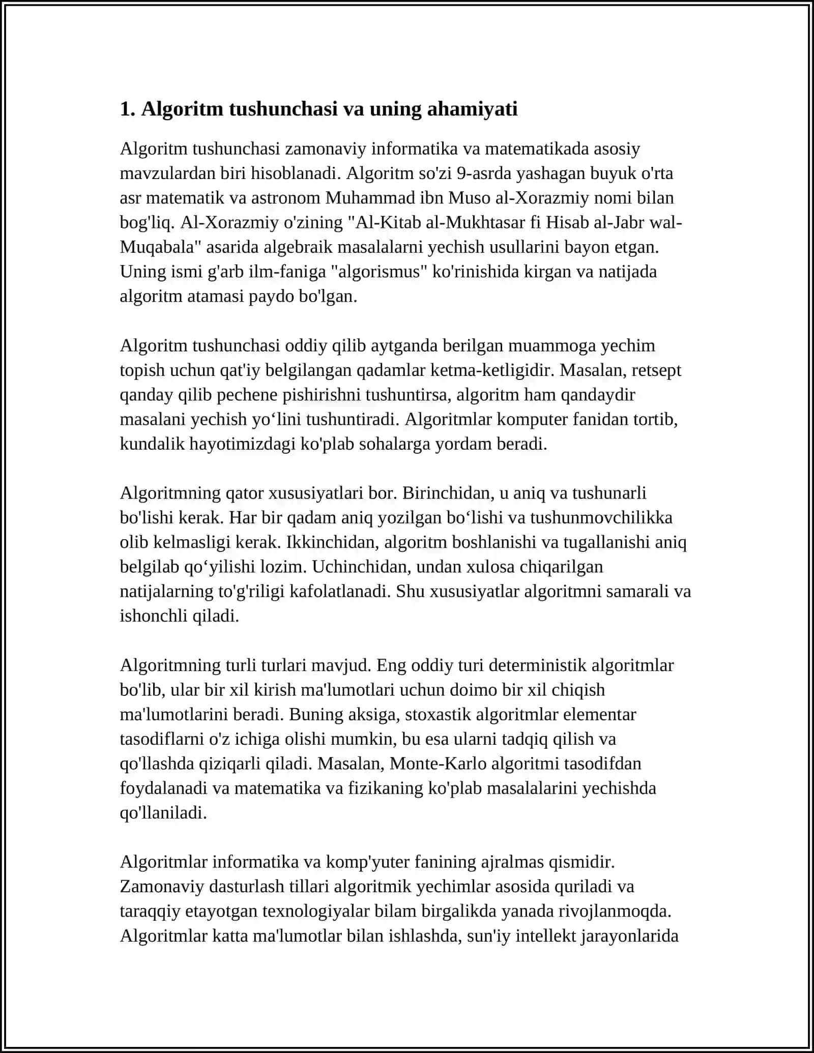 ALGORITIM TURLARI VA TASVIRLASH USULLARI MAVZUSINI O‘QITISH METODIKASI 4