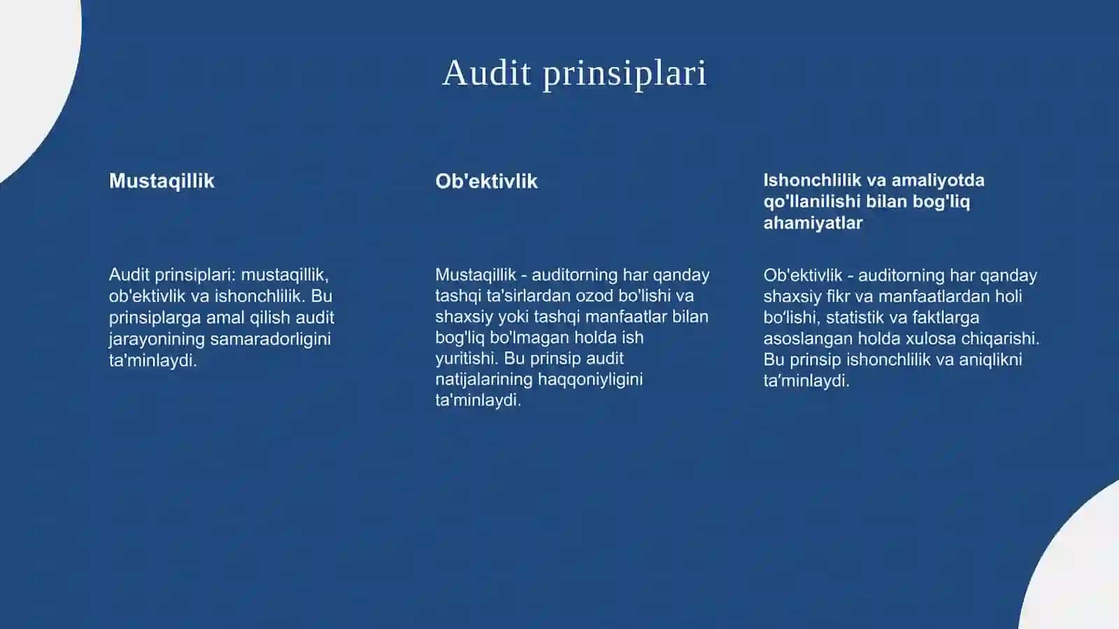 Auditning asosiy maqsadlari va prinsiplari 4