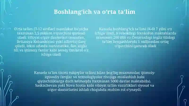 Kanadada Ta'lim Taraqqiyoti 4